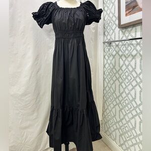 H&M Black Puff-Sleeve Maxi Dress - Elegant Women’s Dress